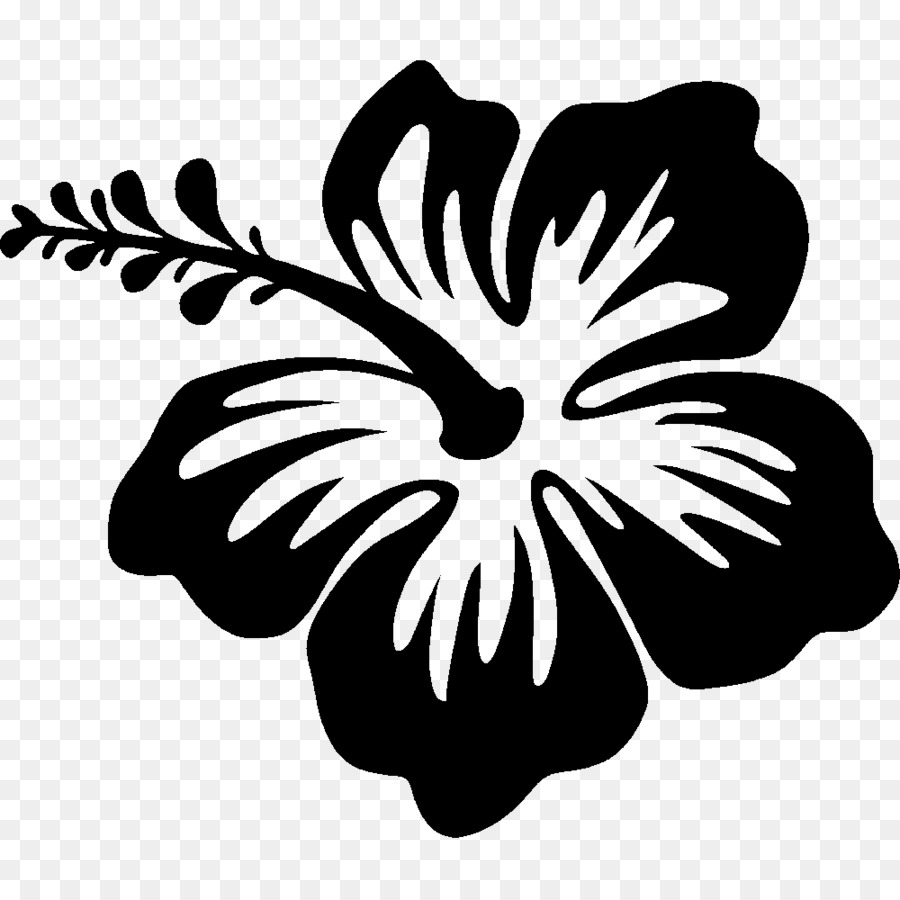 Silhouette Drawing Hibiscus - Hawaii flower png download - 1000*1000 - Free Transparent Silhouette png Download.