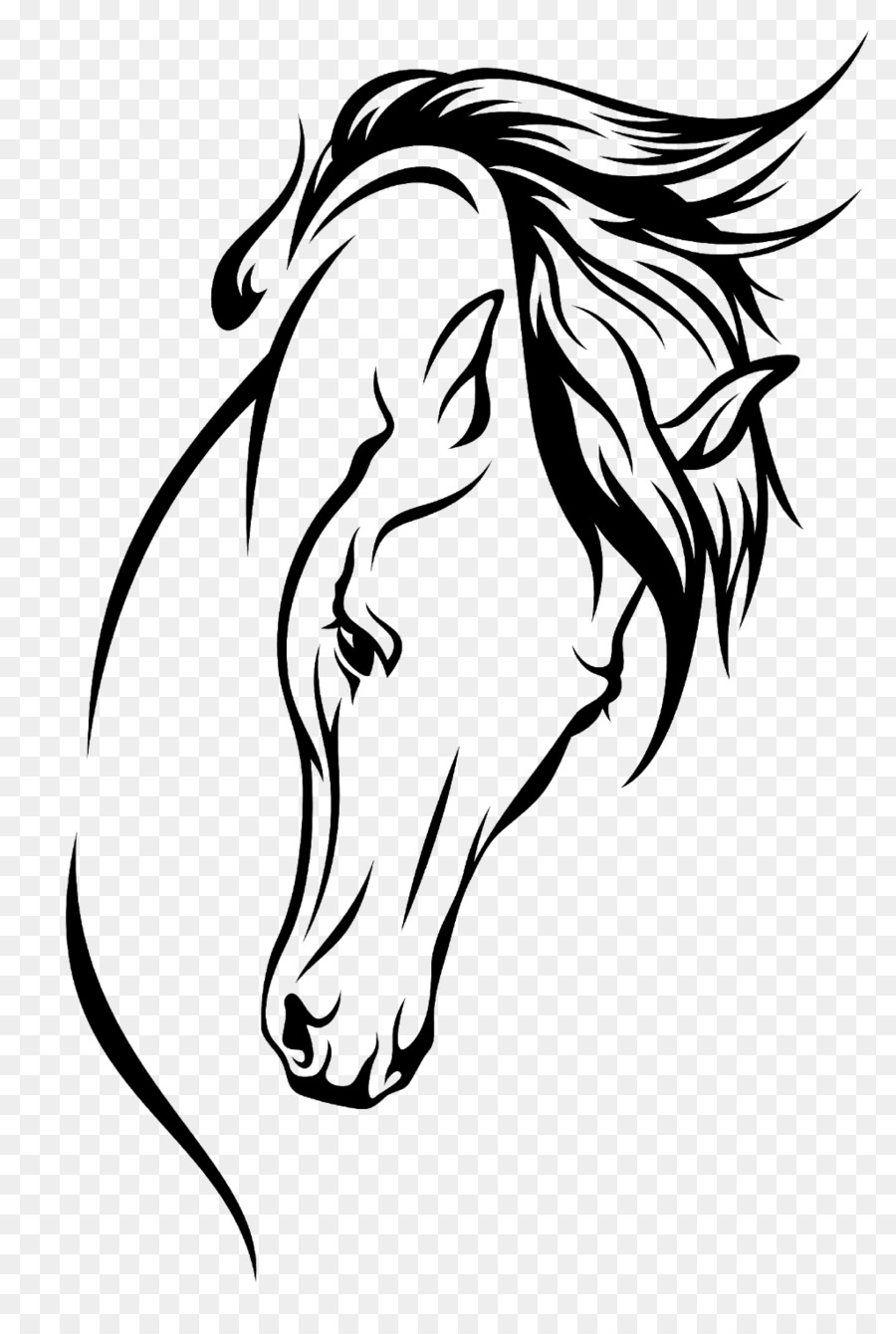 Arabian horse Drawing Silhouette Clip art - horsehead png download - 1022*1500 - Free Transparent  png Download.