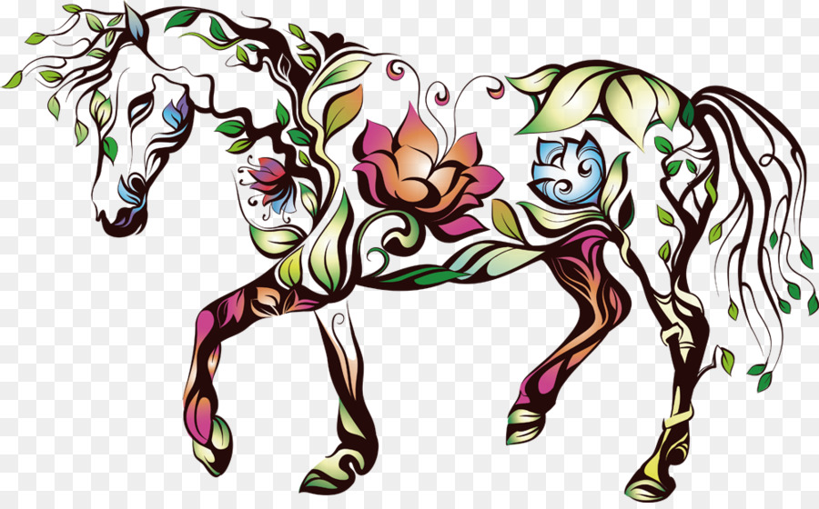 Horse Silhouette Royalty-free Illustration - Vector pattern horse png download - 1000*614 - Free Transparent  png Download.