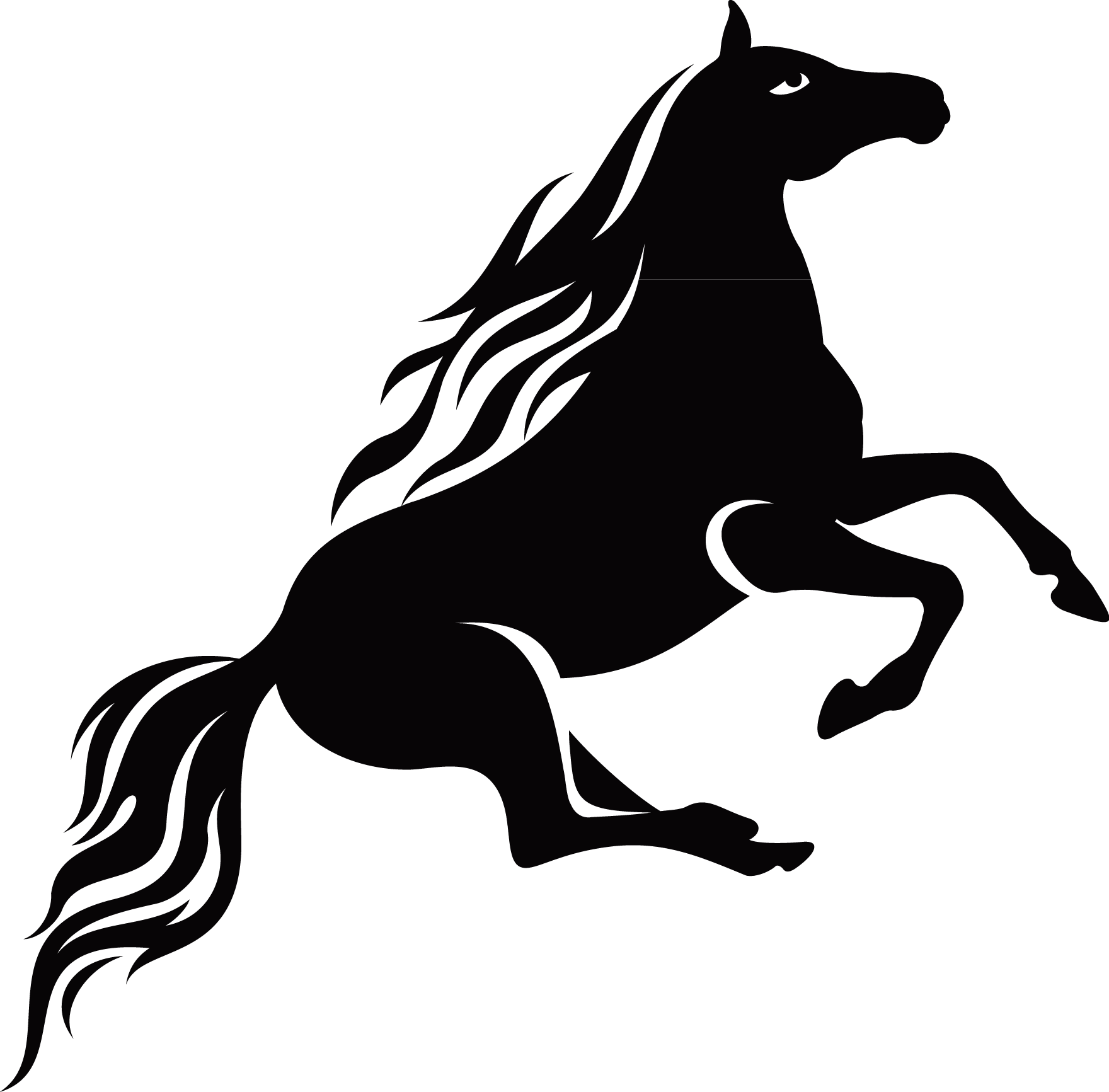 mustang horse running silhouette
