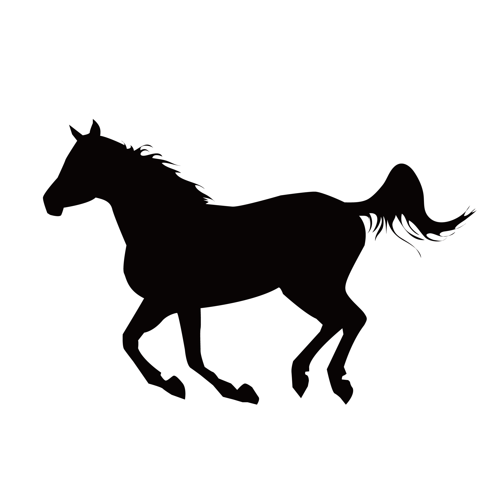 silhouette of horse running png
