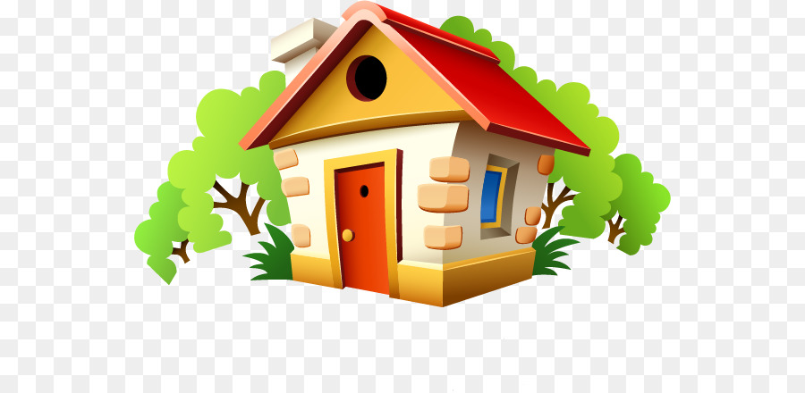 House Bedroom Clip art - Cartoon small house creative png download - 600*438 - Free Transparent House png Download.