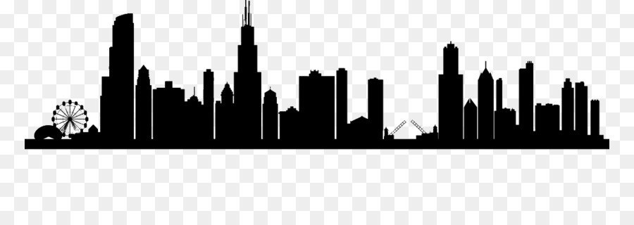 Chicago Skyline Drawing - Silhouette png download - 830*315 - Free Transparent Chicago png Download.