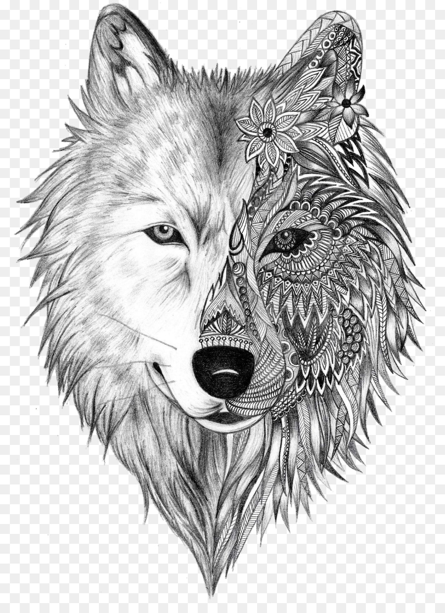 Tattoo artist Gray wolf Sleeve tattoo Tattoo ink - wolf heart png download - 853*1229 - Free Transparent Tattoo png Download.