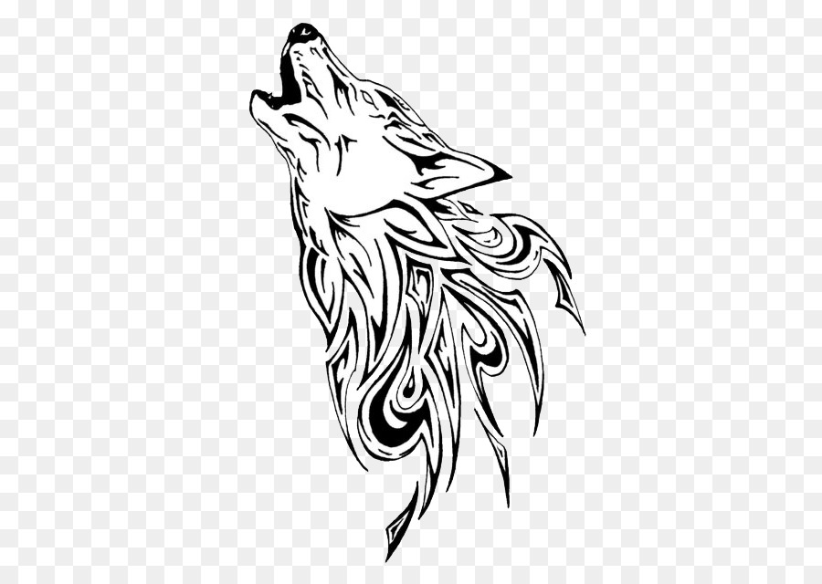 Tattoo Gray wolf Flash Stencil Pattern - Flash png download - 400*627 - Free Transparent Tattoo png Download.