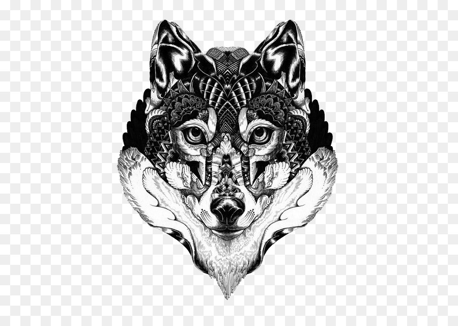 Gray wolf Art Drawing Illustration - Langtou Tattoo png download - 500*632 - Free Transparent Gray Wolf png Download.