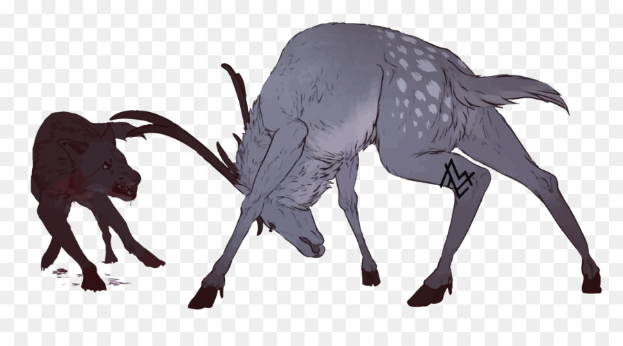 Deer Gray wolf Canidae Hunting - Vector wolf and deer png download - 1500*831 - Free Transparent Deer png Download.