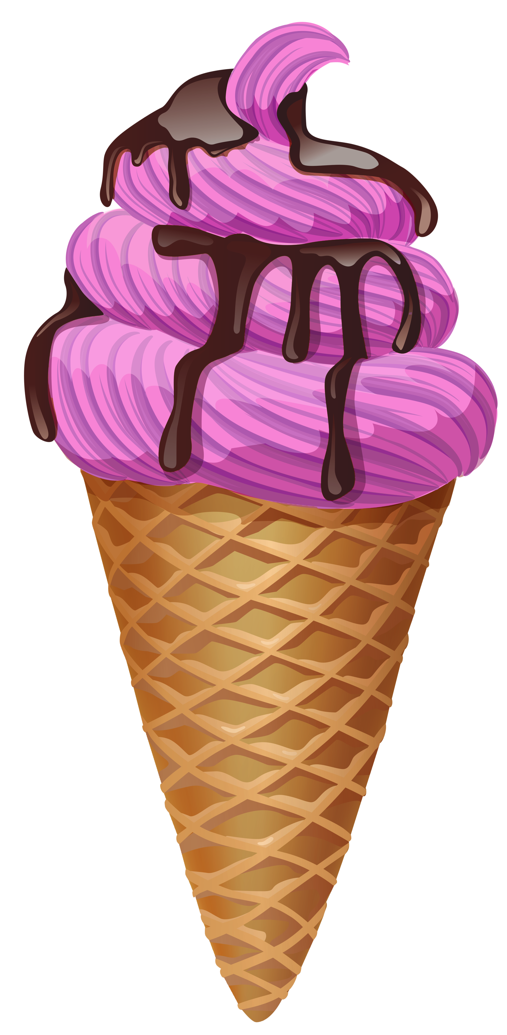 Ice Cream Cone Chocolate Ice Cream Sundae Transparent Pink Ice Cream
