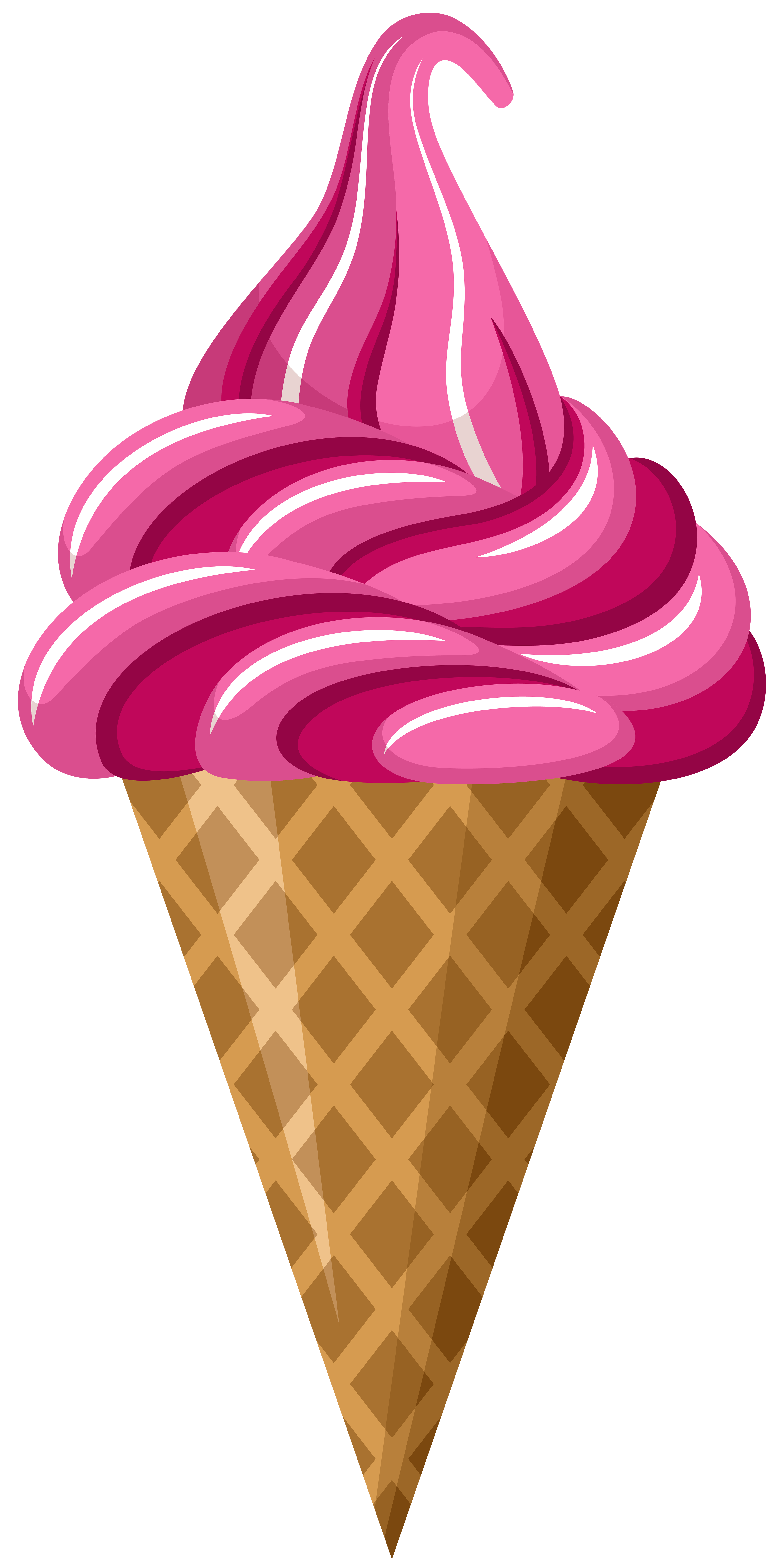 Ice cream cone Strawberry ice cream Clip art - Pink Ice Cream Cone PNG