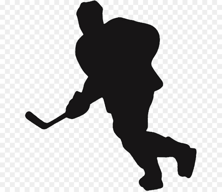silhouette clipart hockey player.