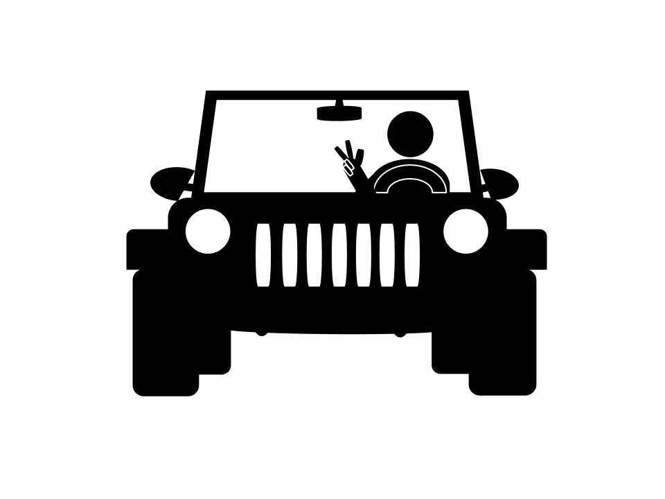 Jeep Wrangler Car Bumper sticker T-shirt - grey wave png download - 960