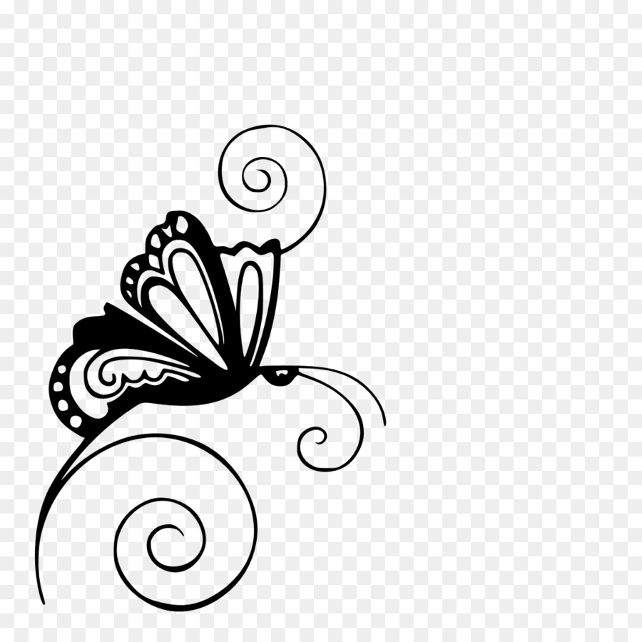 Butterfly Stencil Silhouette Clip art - swirl png download - 1080*1080 - Free Transparent Butterfly png Download.