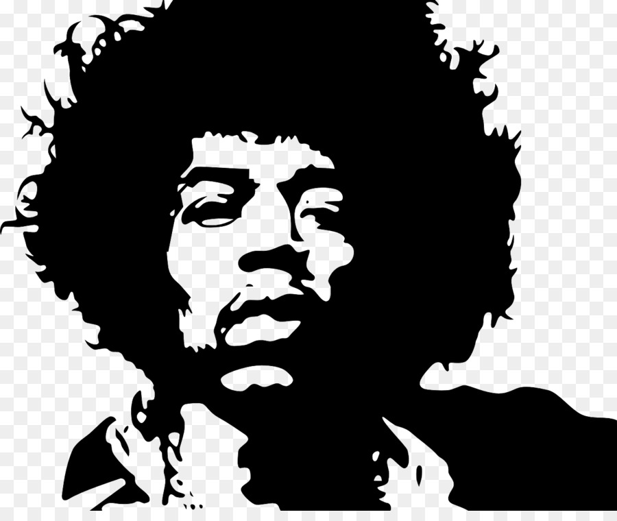 Jimi Hendrix Stencil Wall decal - guitar png download - 1280*1059 - Free Transparent  png Download.