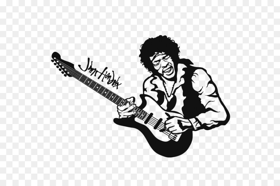 Wall decal Sticker Guitarist Stencil - guitar png download - 600*600 - Free Transparent  png Download.