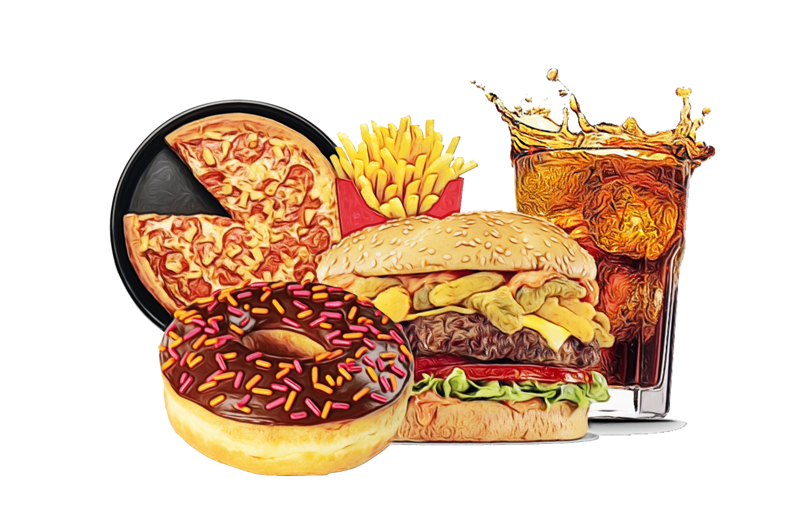 Drinks Clipart Unhealthy Food Drinks Unhealthy Food Transparent Free