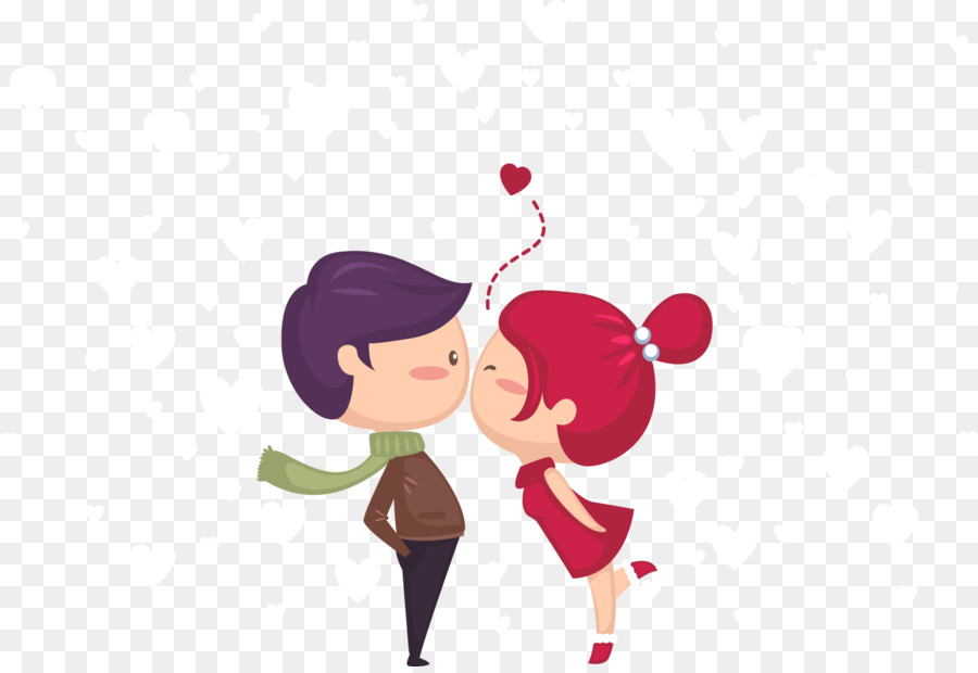 Kiss Drawing Love - Cute young lovers kissing png download - 1593*1087 - Free Transparent  png Download.