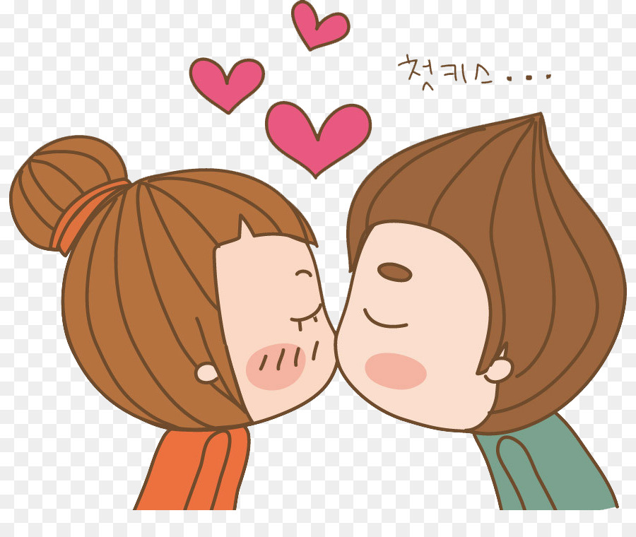 Significant other Kiss Cartoon Child Illustration - Kissing couple png download - 874*759 - Free Transparent  png Download.