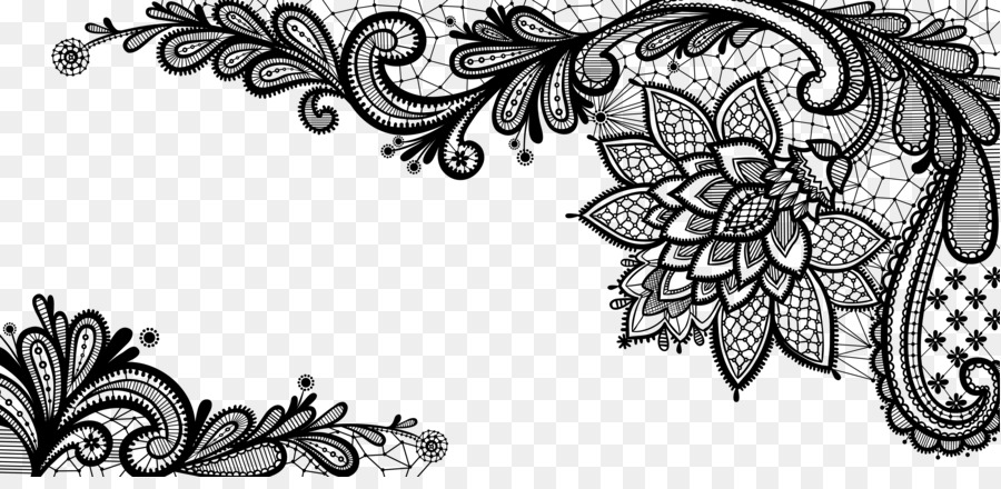 Lace Royalty-free Clip art - Black French Floral Border PNG picture png download - 6244*2978 - Free Transparent Lace png Download.