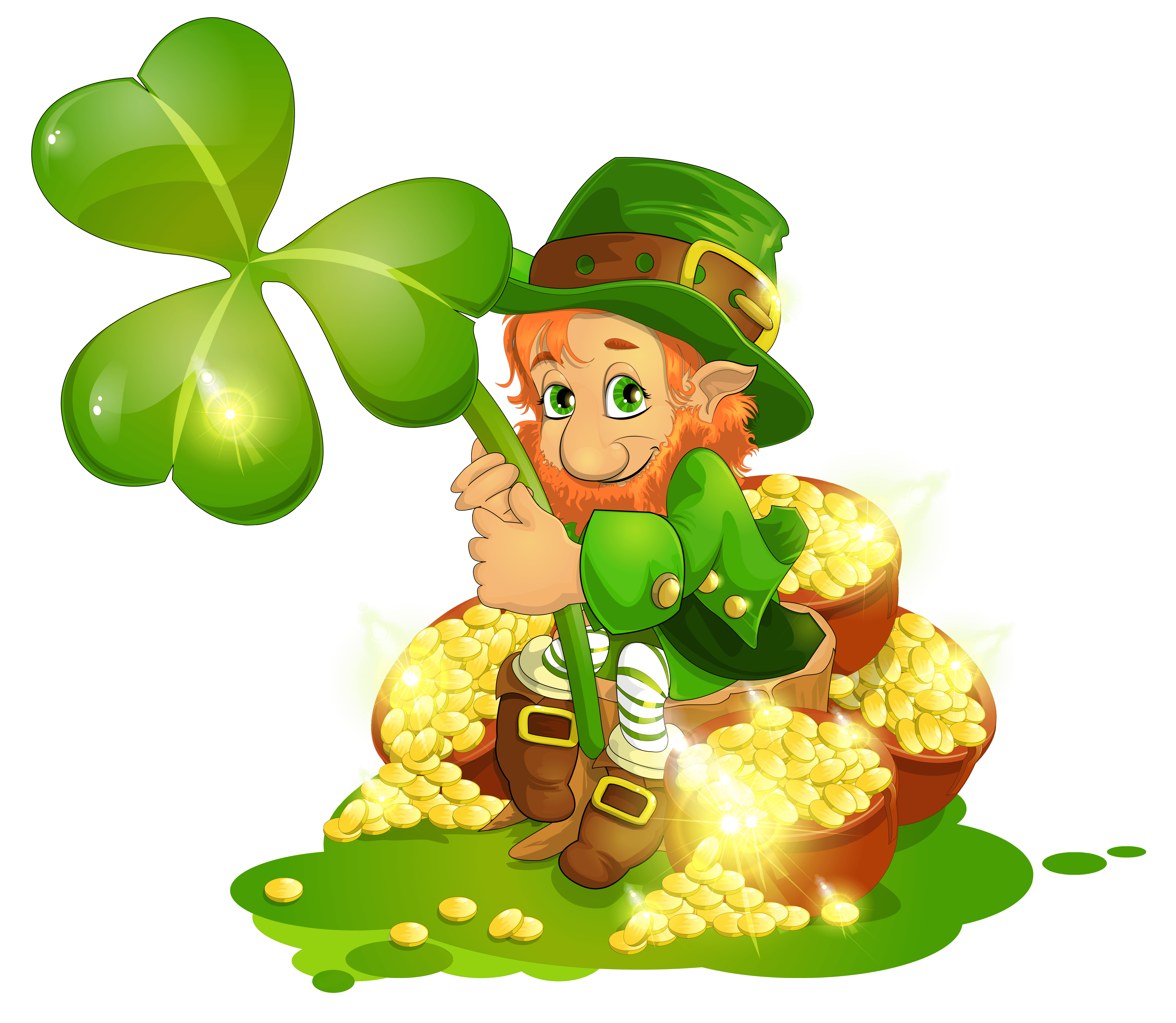 Saint Patrick's Day Leprechaun Shamrock Lettering Clip art - pot of