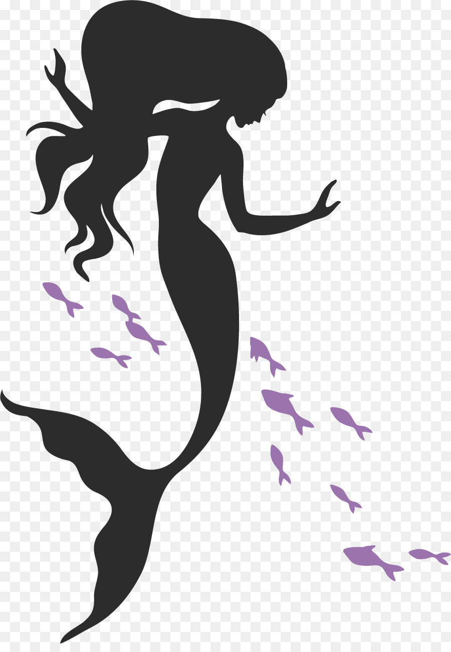 Mermaid Clip art Silhouette Ariel Illustration - long mermaid curls png download - 900*1283 - Free Transparent Mermaid png Download.