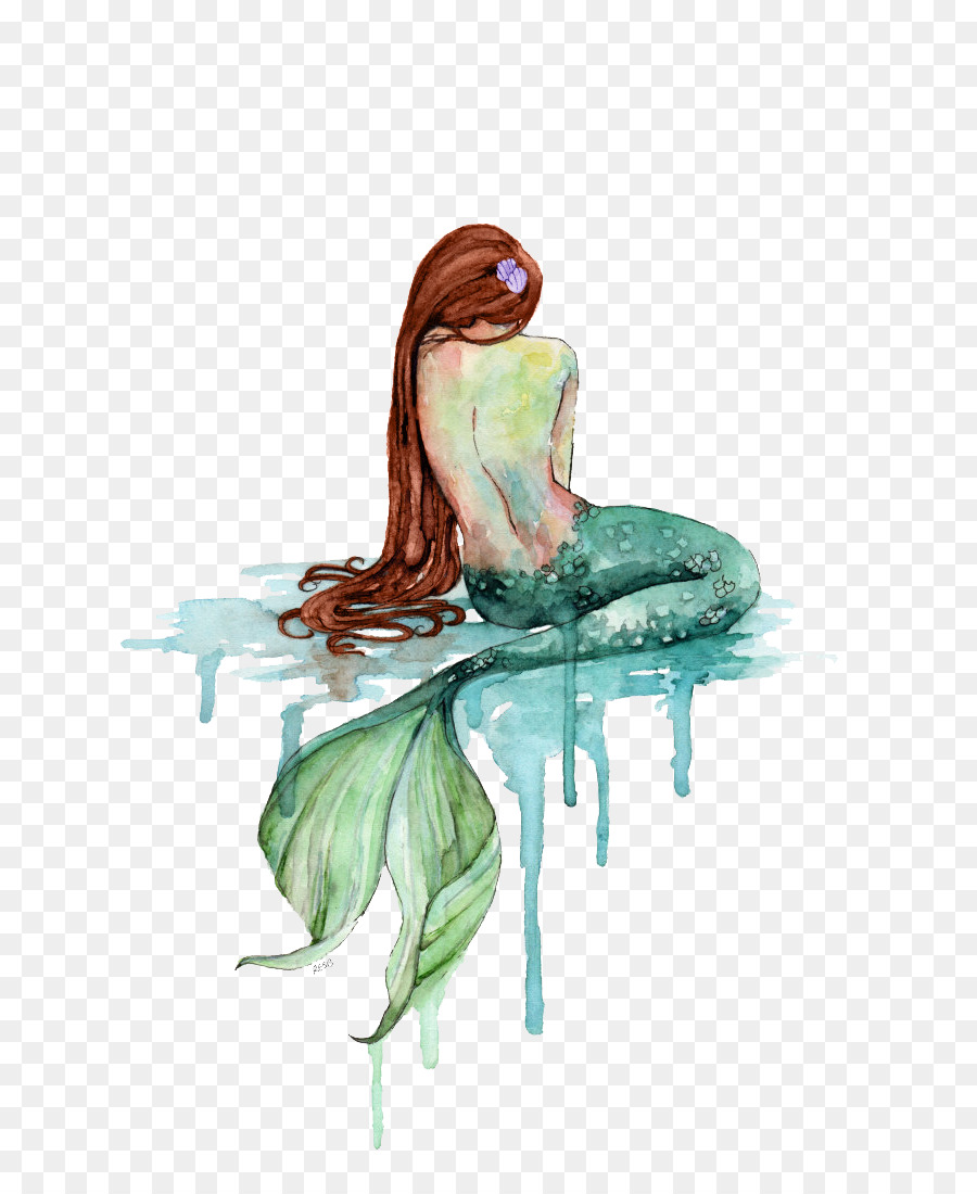 Mermaid Watercolor painting Art Drawing - Mermaid png download - 845*1096 - Free Transparent Mermaid png Download.