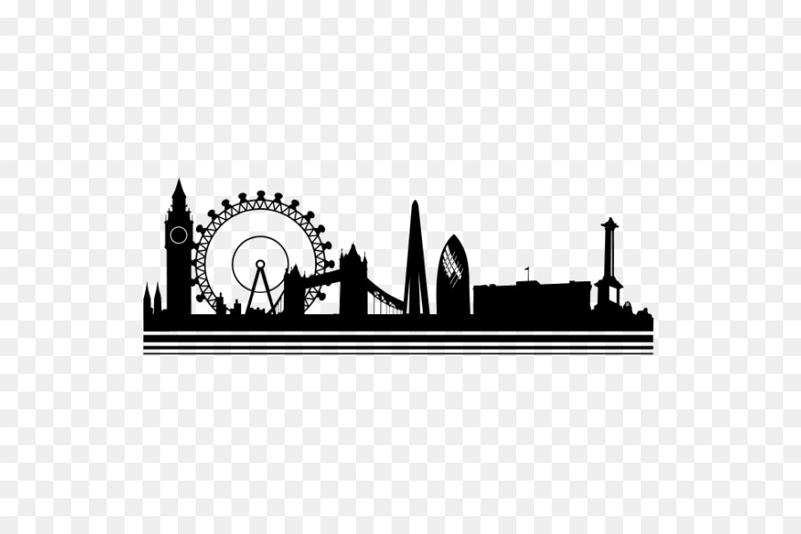 Wall decal Skyline City Vinyl group Sticker - london vector png download - 600*600 - Free Transparent Wall Decal png Download.