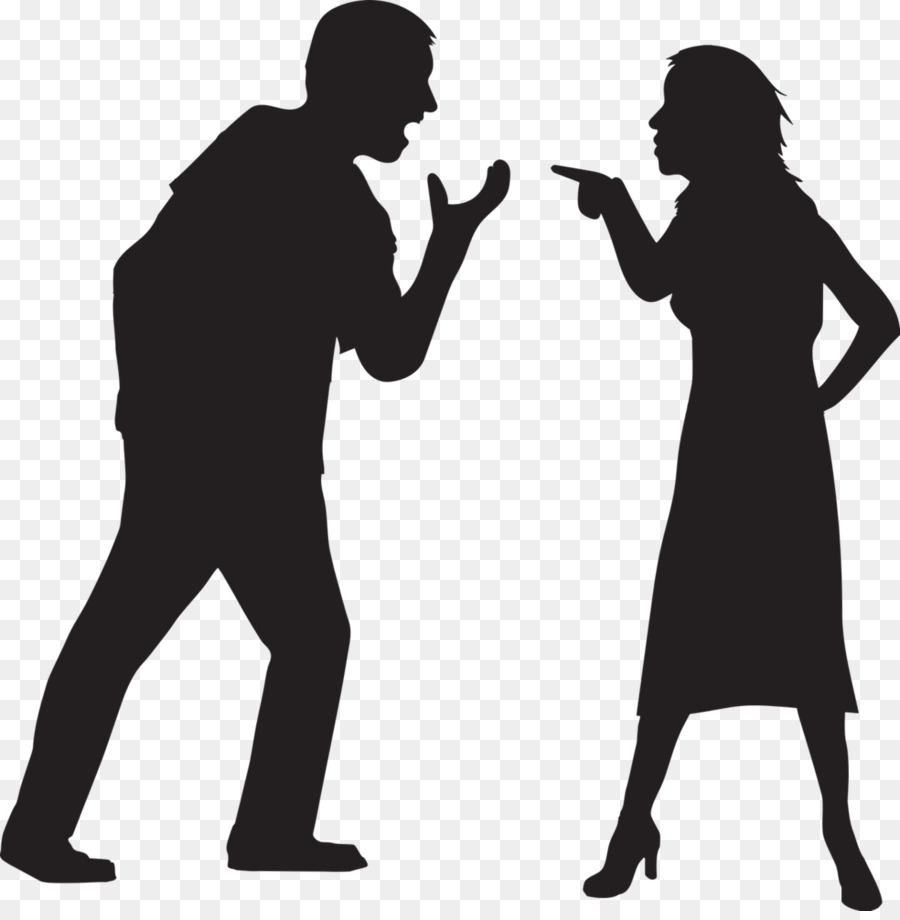 Anger Divorce Silhouette Screaming Interpersonal relationship - couple png download - 1180*1195 - Free Transparent Anger png Download.
