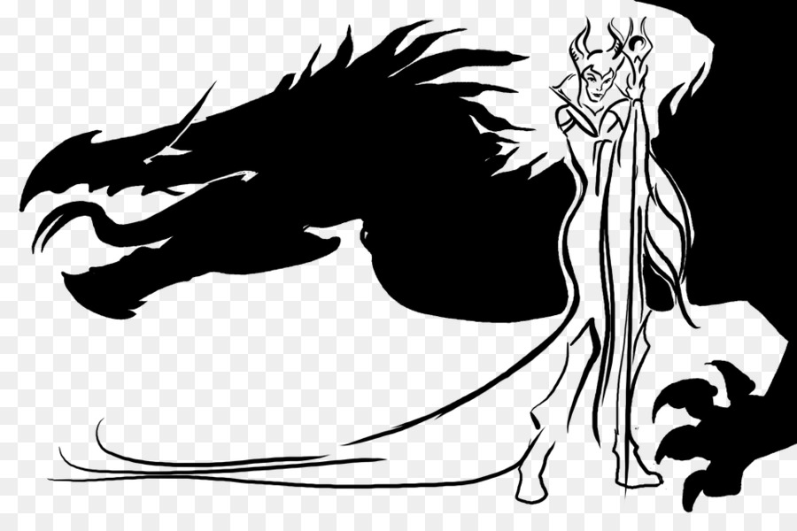 Maleficent Silhouette Dragon Drawing Clip art - Silhouette png download - 960*622 - Free Transparent  png Download.