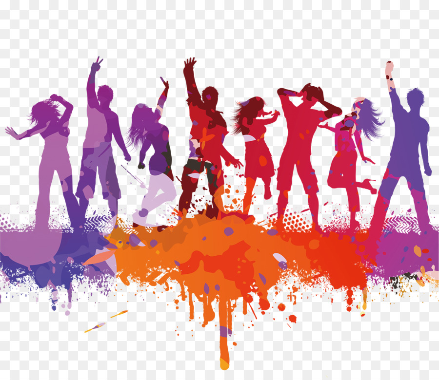 Dance party Dance party Silhouette - Color silhouettes of men and women png download - 1402*1211 - Free Transparent  png Download.
