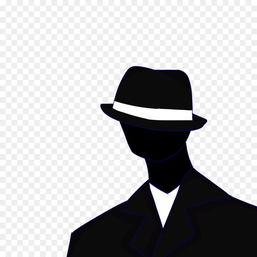 Fedora Silhouette Black White Clip art - mystery man png download - 1024*1024 - Free Transparent Fedora png Download.