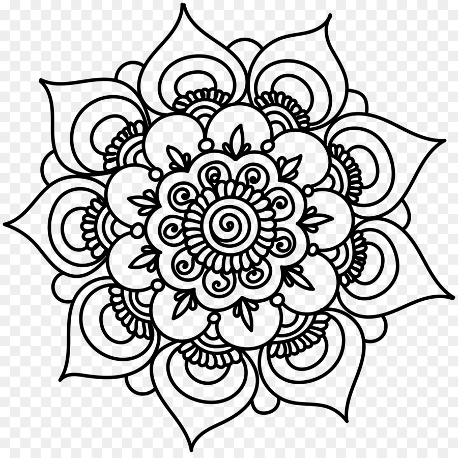 Mandala Coloring book Drawing Clip art - floral wreath png download - 8000*7950 - Free Transparent Mandala png Download.