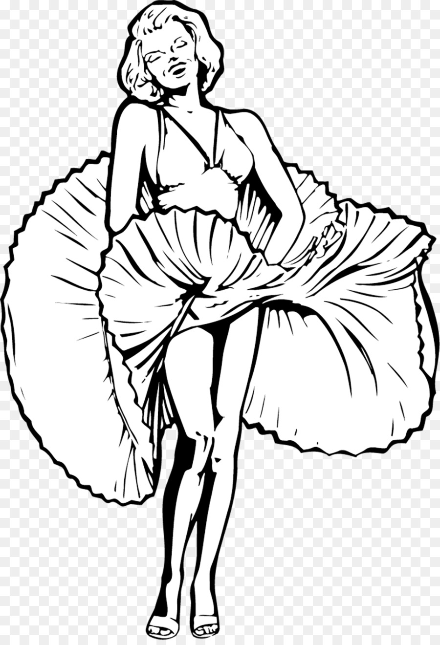 Vector beautiful black and white Marilyn Monroe png download - 1031*1500 - Free Transparent  png Download.