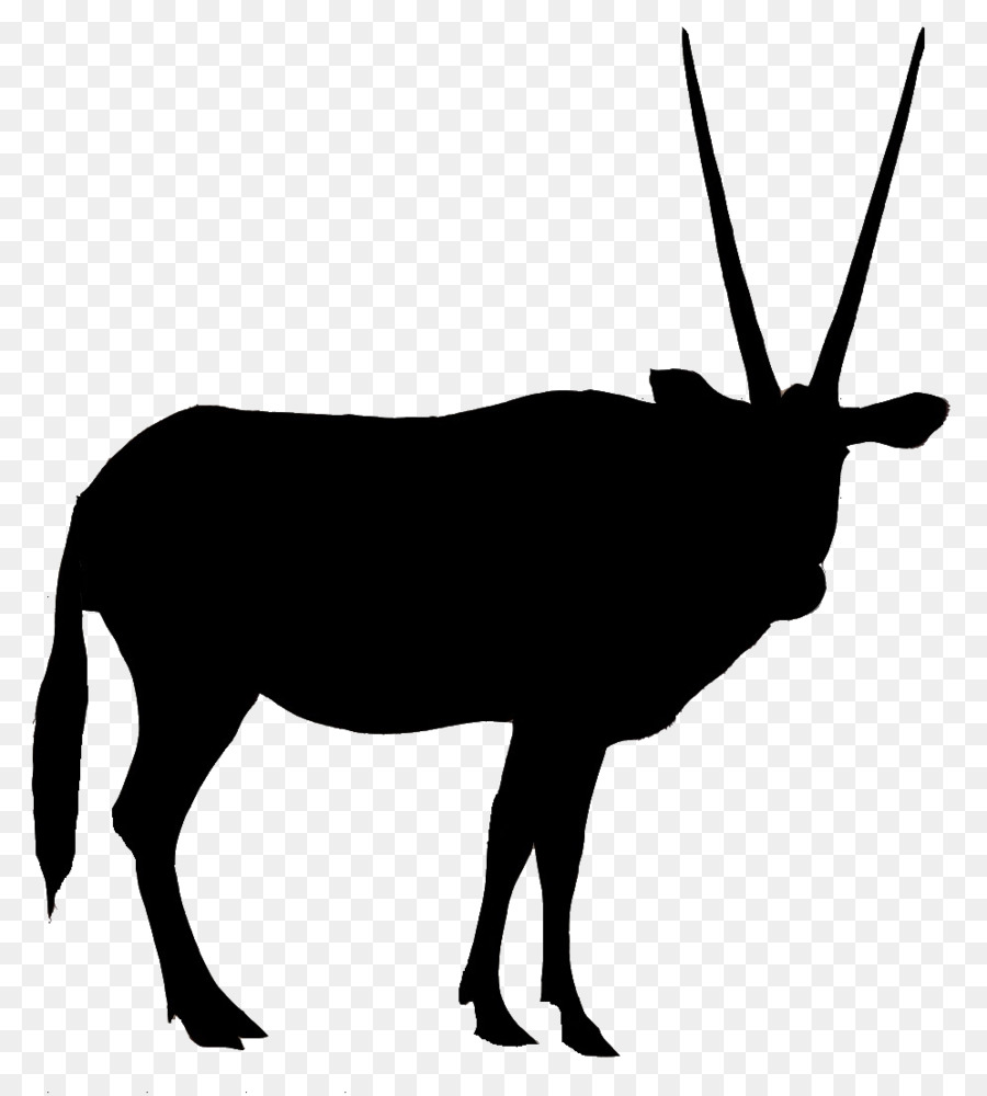 Antelope Gemsbok Silhouette Gazelle Clip art - Silhouette png download - 996*1104 - Free Transparent Antelope png Download.