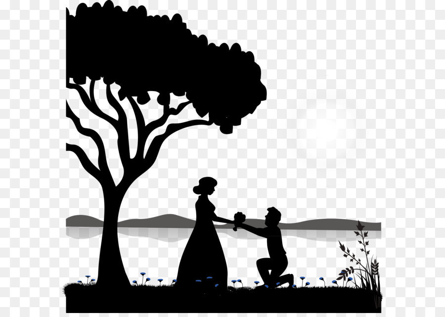 Cat Silhouette Illustration - Dream Star png download - 2529*2458 - Free Transparent Marriage Proposal png Download.