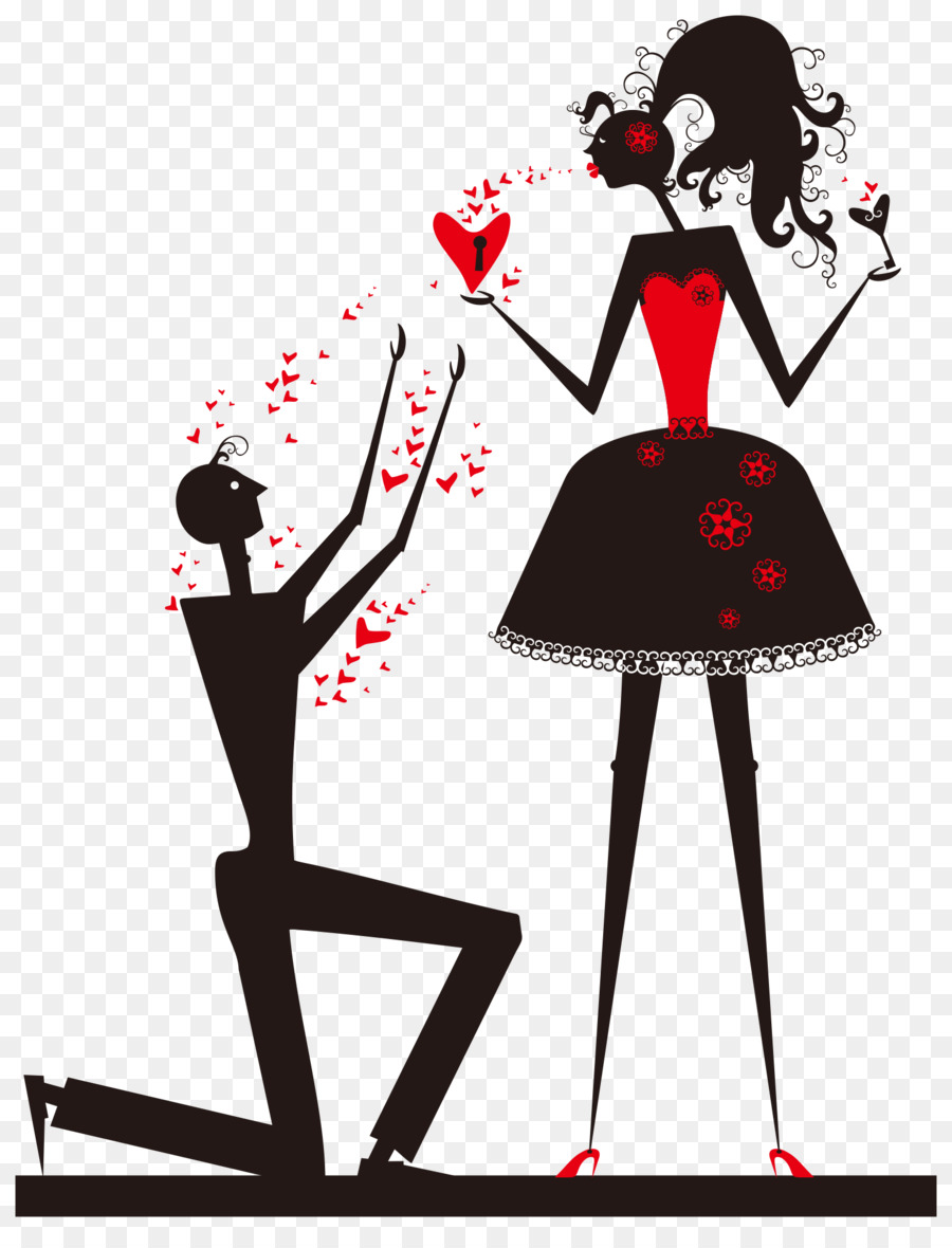 Romance Marriage proposal Art - Love silhouette silhouette vector png download - 1550*2006 - Free Transparent Romance png Download.