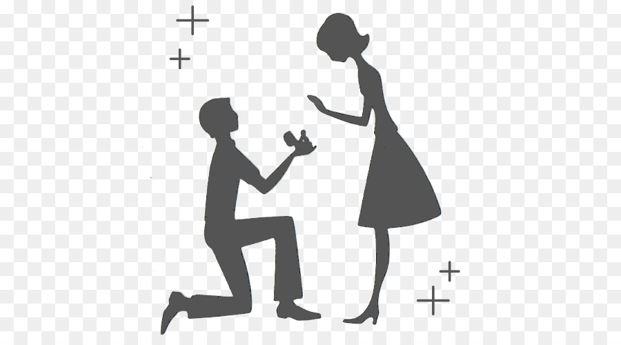 Marriage proposal Silhouette Engagement Clip art - Silhouette png download - 500*500 - Free Transparent Marriage Proposal png Download.