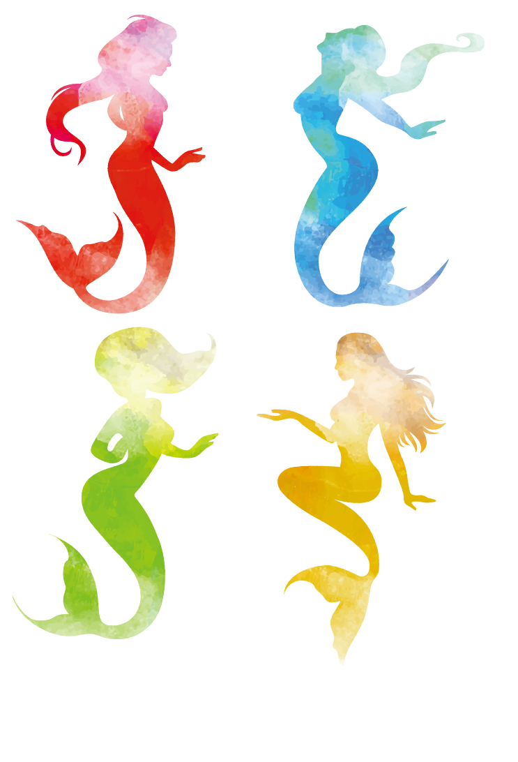 Mermaid Silhouette Illustration Color Mermaid Silhouette Png Download