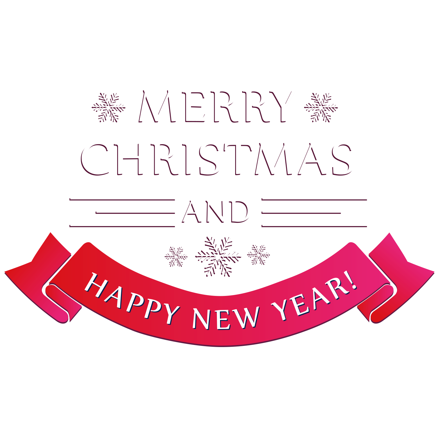 transparent merry christmas and happy new year png
