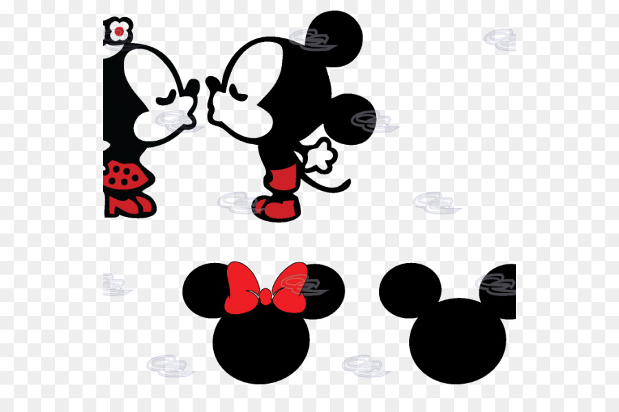 Minnie And Mickey Kissing Silhouette.
