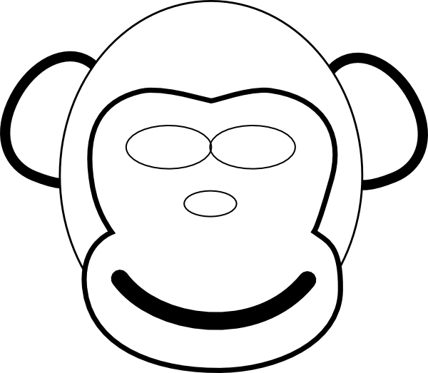 chimpanzee face silhouette