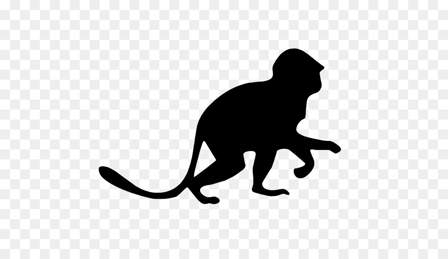 Whiskers Monkey Silhouette Clip art - monkey png download - 512*512 - Free Transparent  png Download.