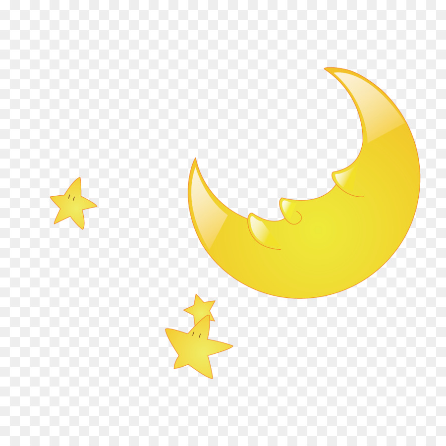 Yellow Wet moon - Yellow smiley moon and stars png download - 1000*1000 - Free Transparent Yellow png Download.