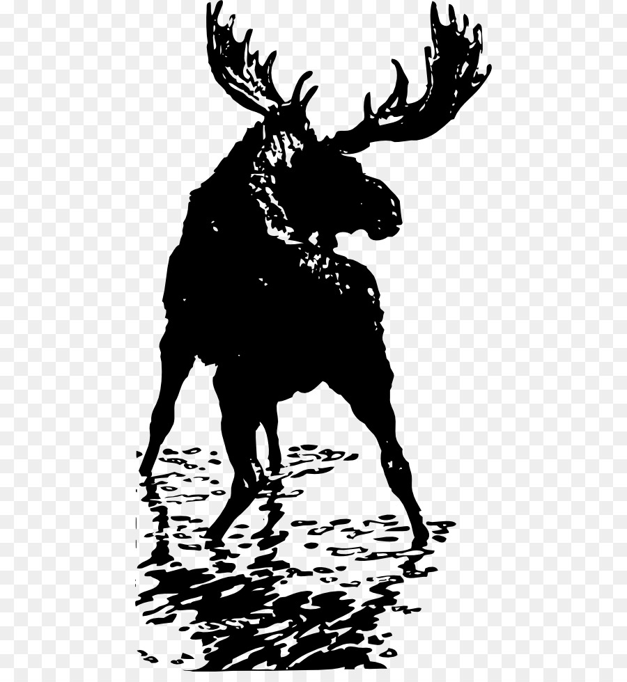 Moose Reindeer Elk Clip art - Moose Cliparts Black png download - 512*965 - Free Transparent Moose png Download.