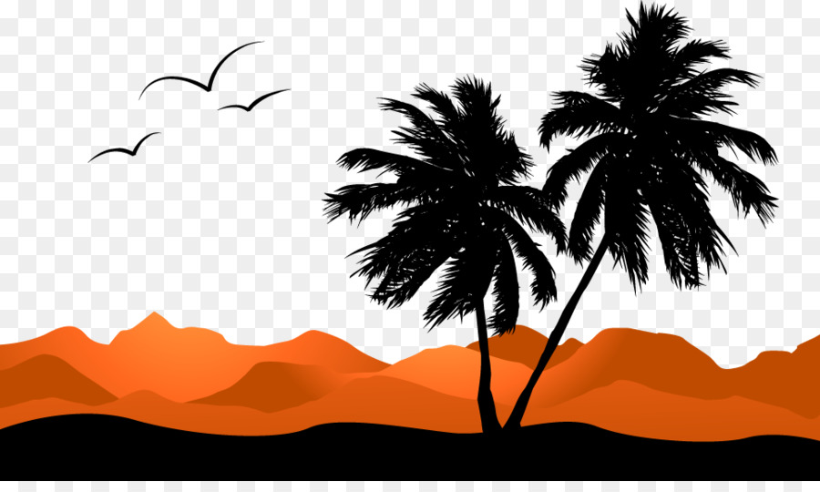 Puerto Rico Fajita Guacamole Coconut - Cartoon flat silhouette mountain tree png download - 966*567 - Free Transparent Puerto Rico png Download.