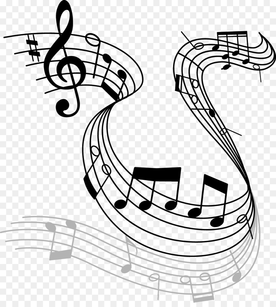 Musical note Drawing Royalty-free Clef - Black and white liner notes transparent FIG. png download - 1200*1314 - Free Transparent  png Download.