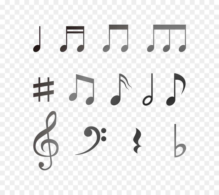 Musical note Staff - Vector black and white musical notes png download - 800*800 - Free Transparent  png Download.