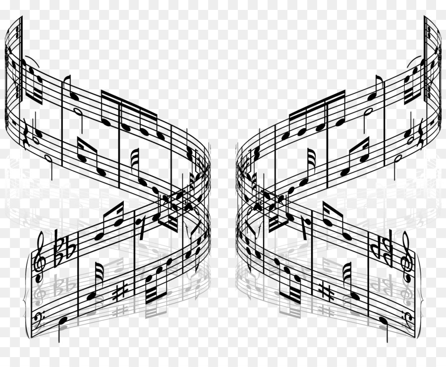 Musical note Staff Clef - Black and white liner notes transparent FIG. png download - 1200*962 - Free Transparent  png Download.