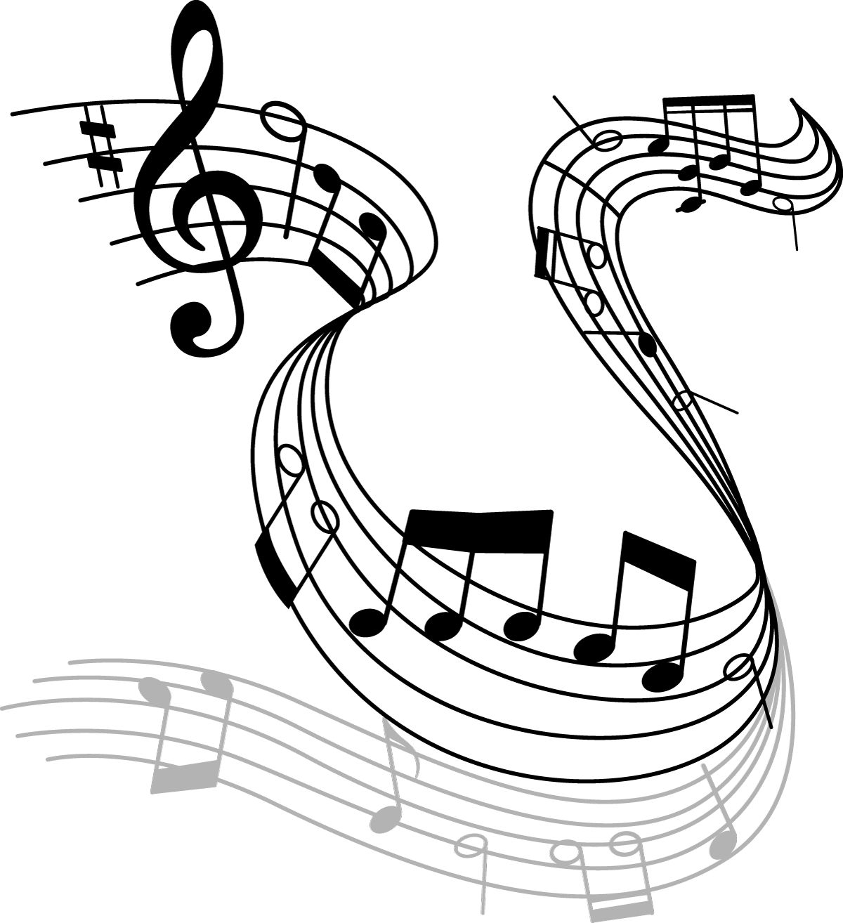 Musical Note Drawing Royalty Free Clef Black And White Liner Notes