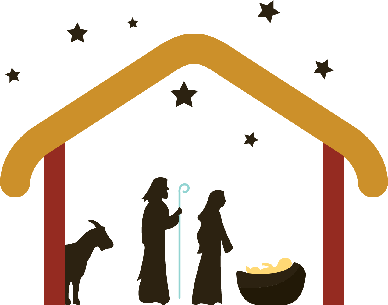 holy family silhouette clip art