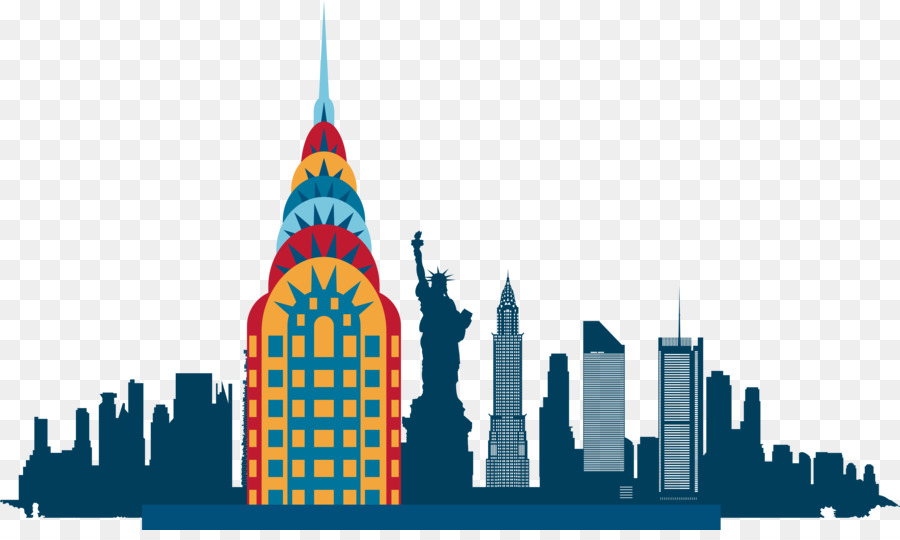 New York City Skyline Silhouette Illustration - Vector Landmarks png download - 5926*3489 - Free Transparent New York City png Download.